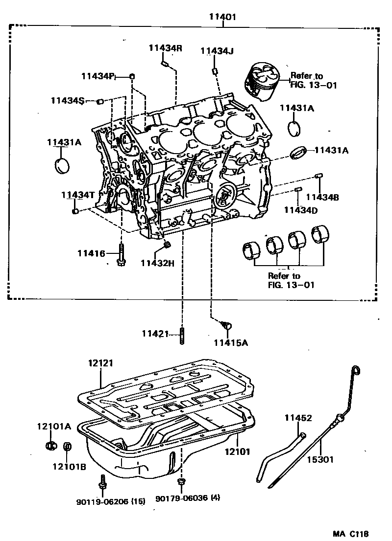 Toyota CAMRY Cylinder Block EPC diagram — MAC118