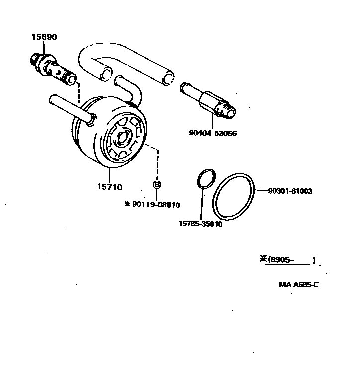 Toyota CAMRY Engine Oil Cooler EPC diagram — MAA685C