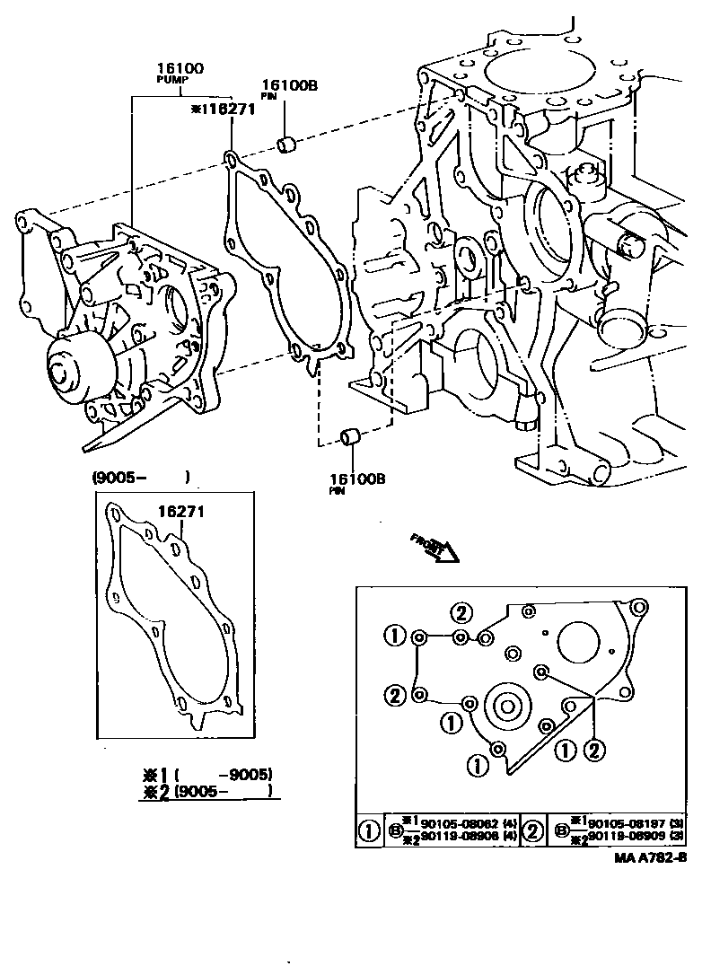 Toyota CAMRY Water Pump EPC diagram — MAA782B