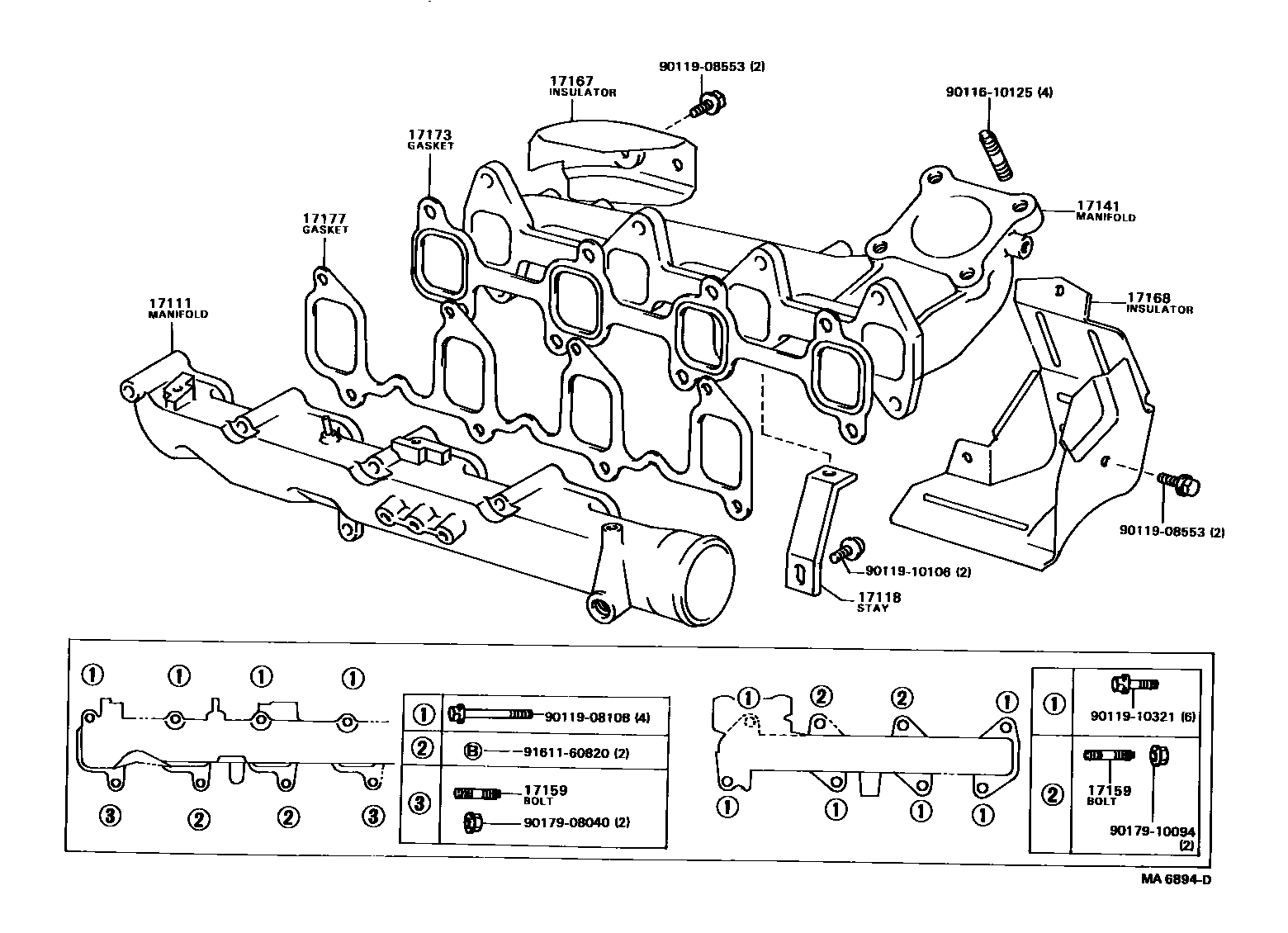 Toyota CAMRY Manifold EPC diagram — MA6894D