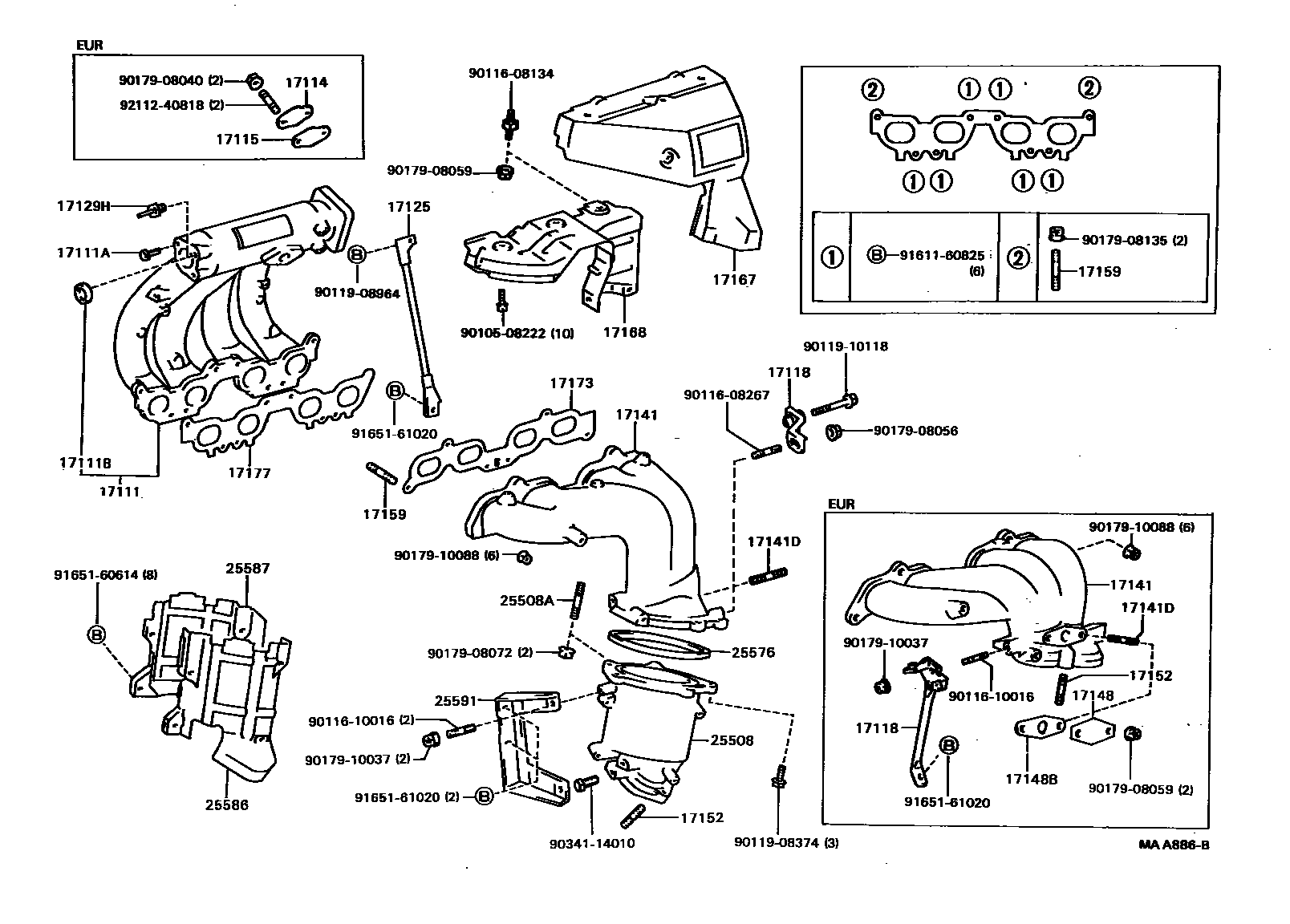 Toyota CAMRY Manifold EPC diagram — MAA886B