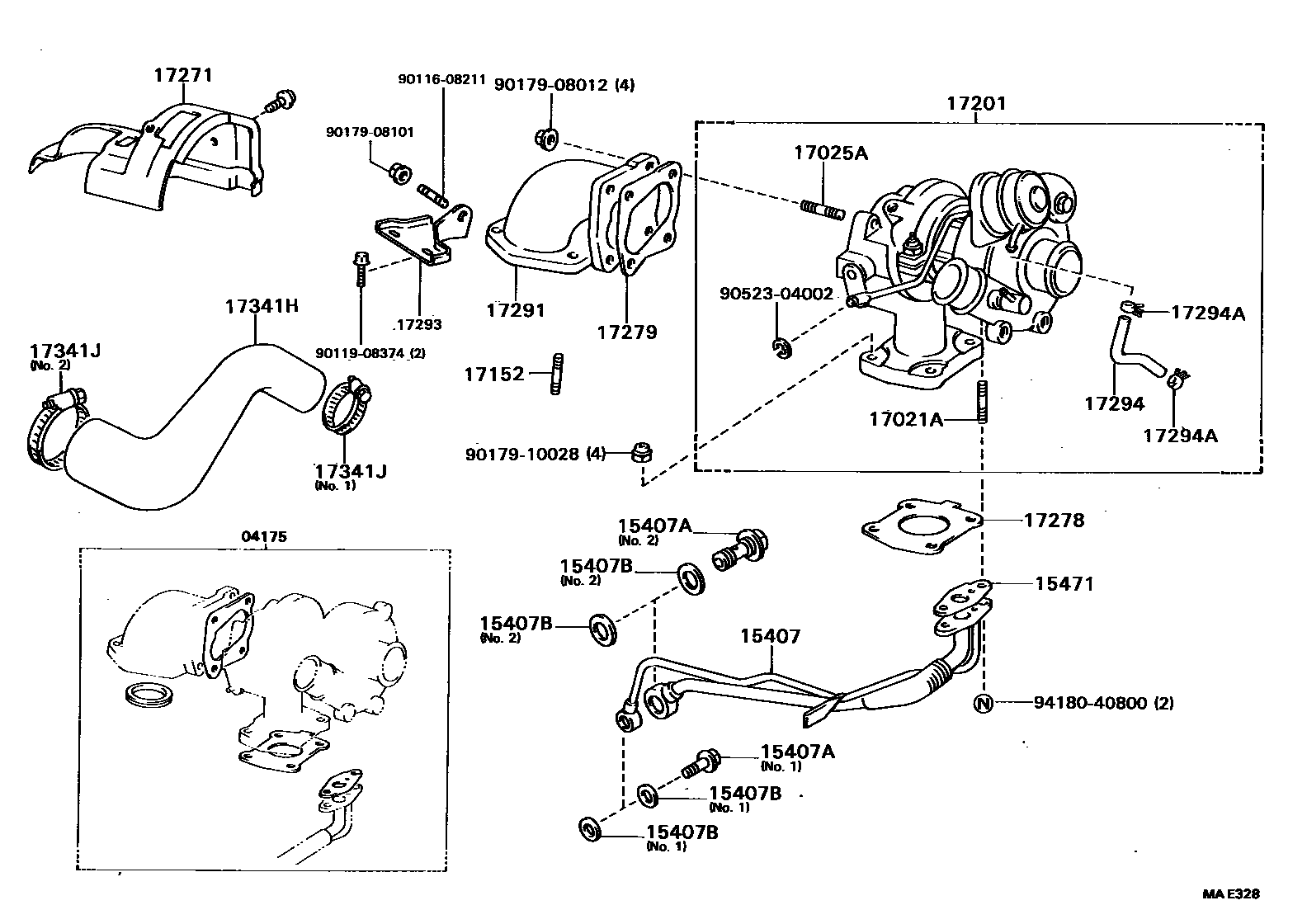 Toyota CAMRY Manifold EPC diagram — MAE328