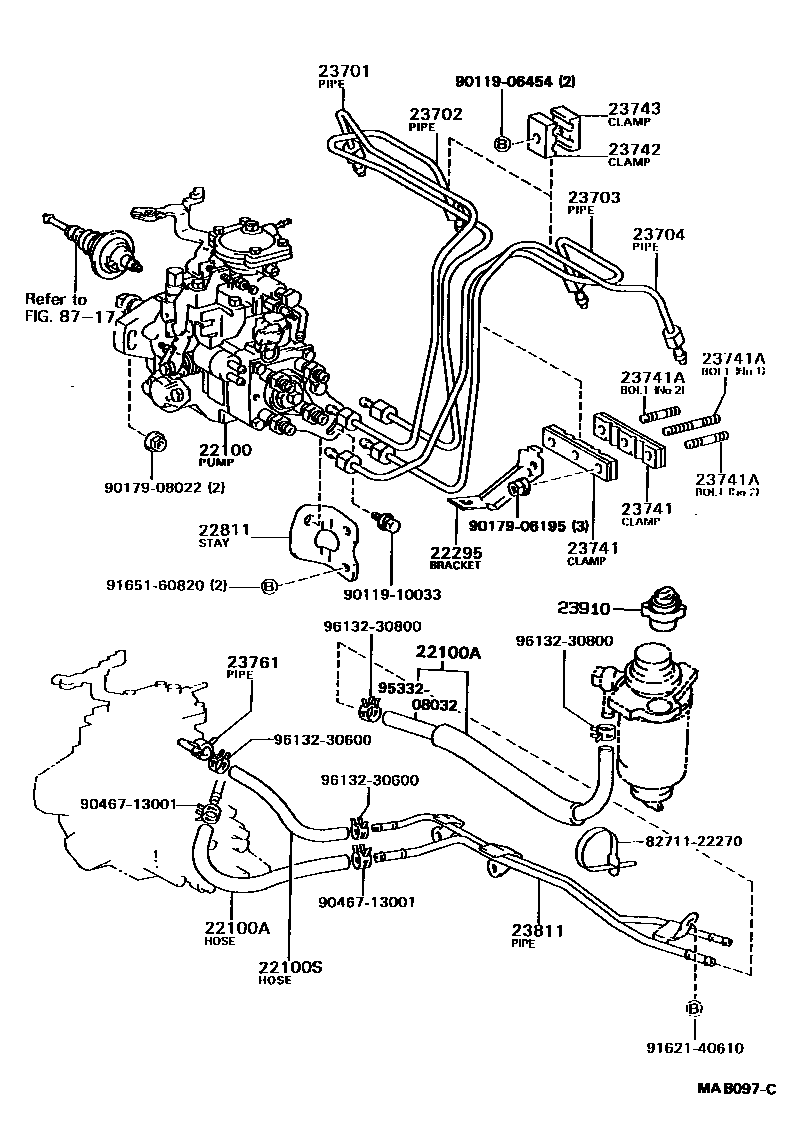 Toyota CAMRY 喷油泵总成 EPC diagram — MAB097C