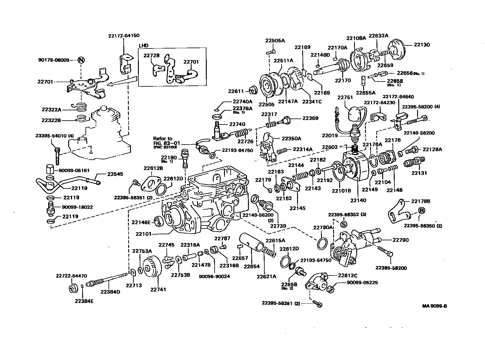 Toyota CAMRY 喷油泵体 EPC diagram — MAB099B