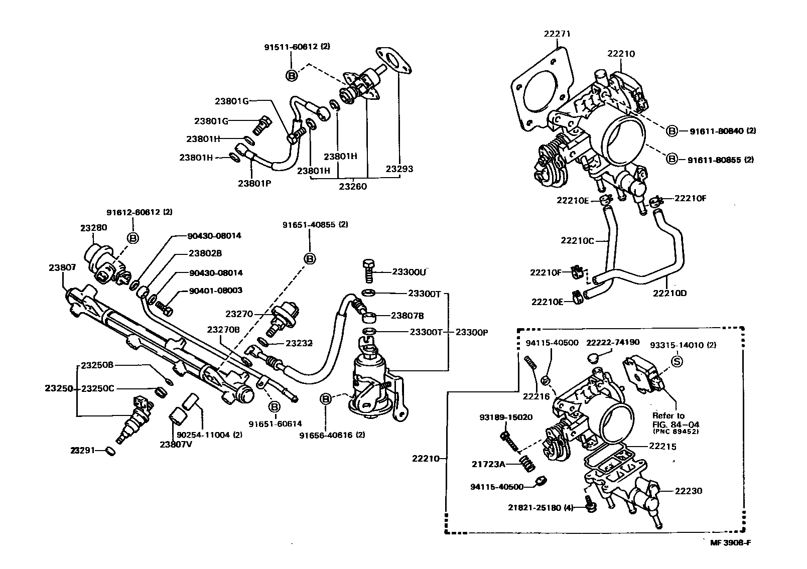 Toyota CAMRY 燃油喷射系统 EPC diagram — MF3908F