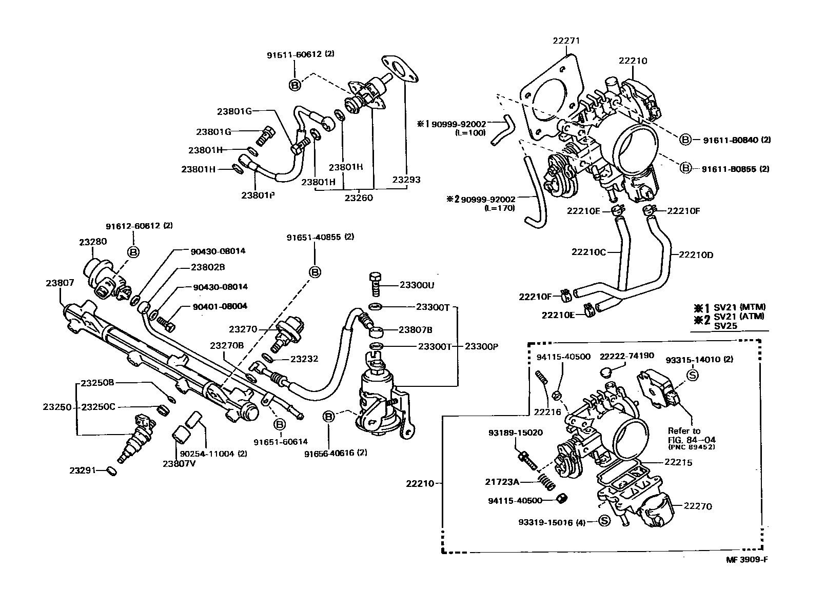 Toyota CAMRY 燃油喷射系统 EPC diagram — MF3909F