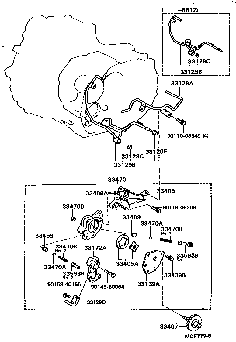 Toyota CAMRY 油泵、油冷却器和配管(MTM) EPC diagram — MCF779B