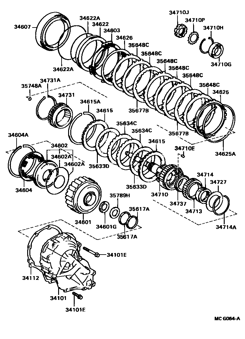 Toyota CAMRY 超速档齿轮(ATM) EPC diagram — MCG064A