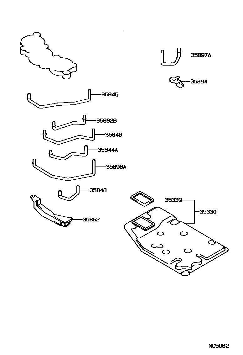 Toyota CAMRY 阀体和滤油网(ATM) EPC diagram — NC5082
