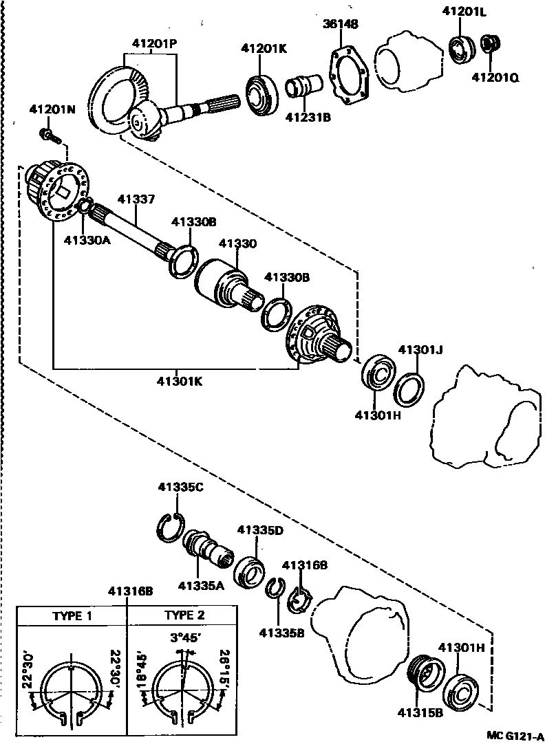 Toyota CAMRY Transfer Gear EPC diagram — MCG121A
