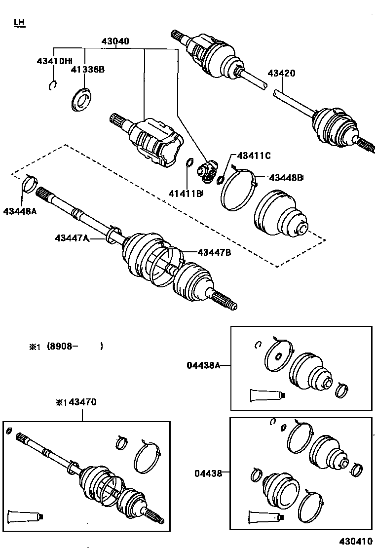 Toyota CAMRY Front Drive Shaft EPC diagram — 430410