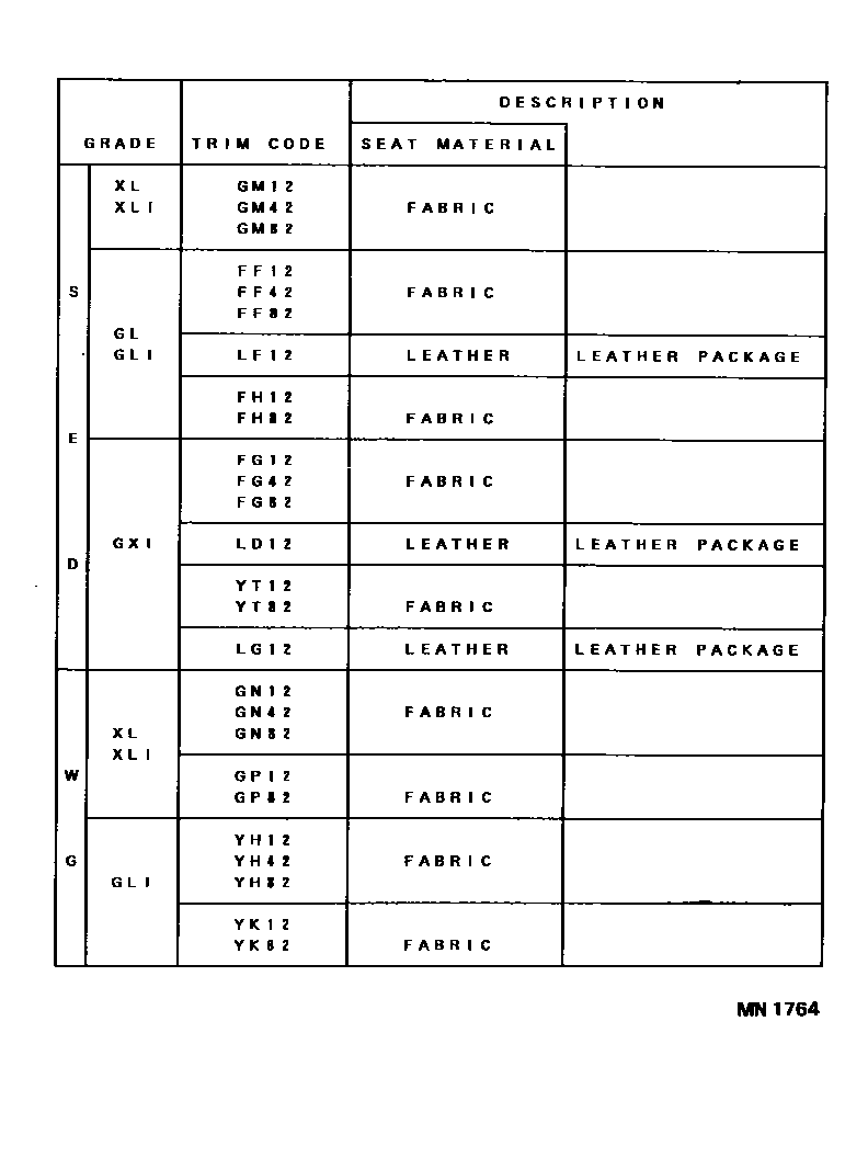 Toyota CAMRY 后门板和后门玻璃 EPC diagram — MN1764