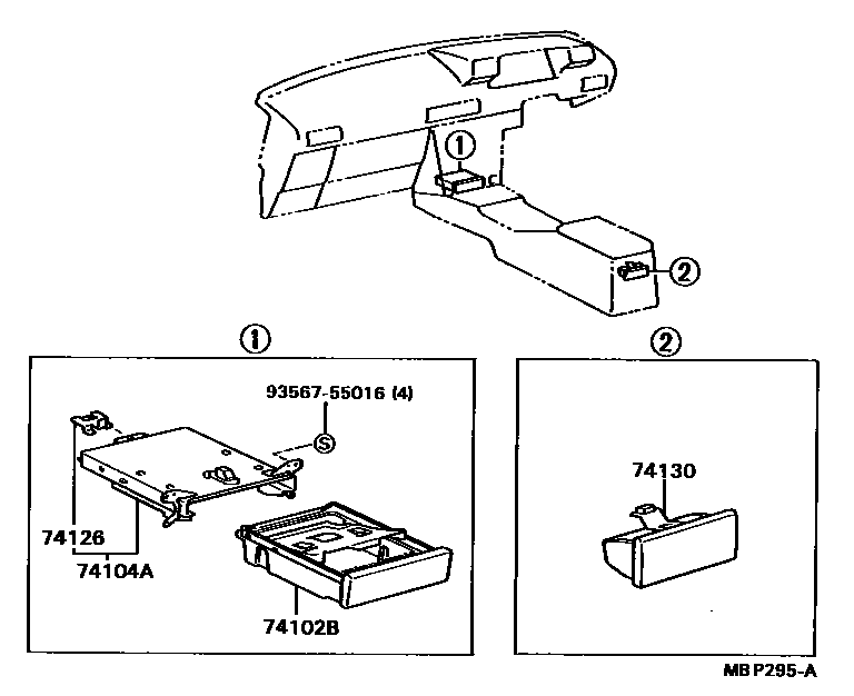 Toyota CAMRY 烟灰盒 EPC diagram — MBP295A