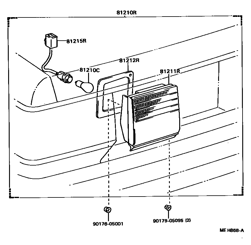 Toyota CAMRY 后雾灯 EPC diagram — MEH868A