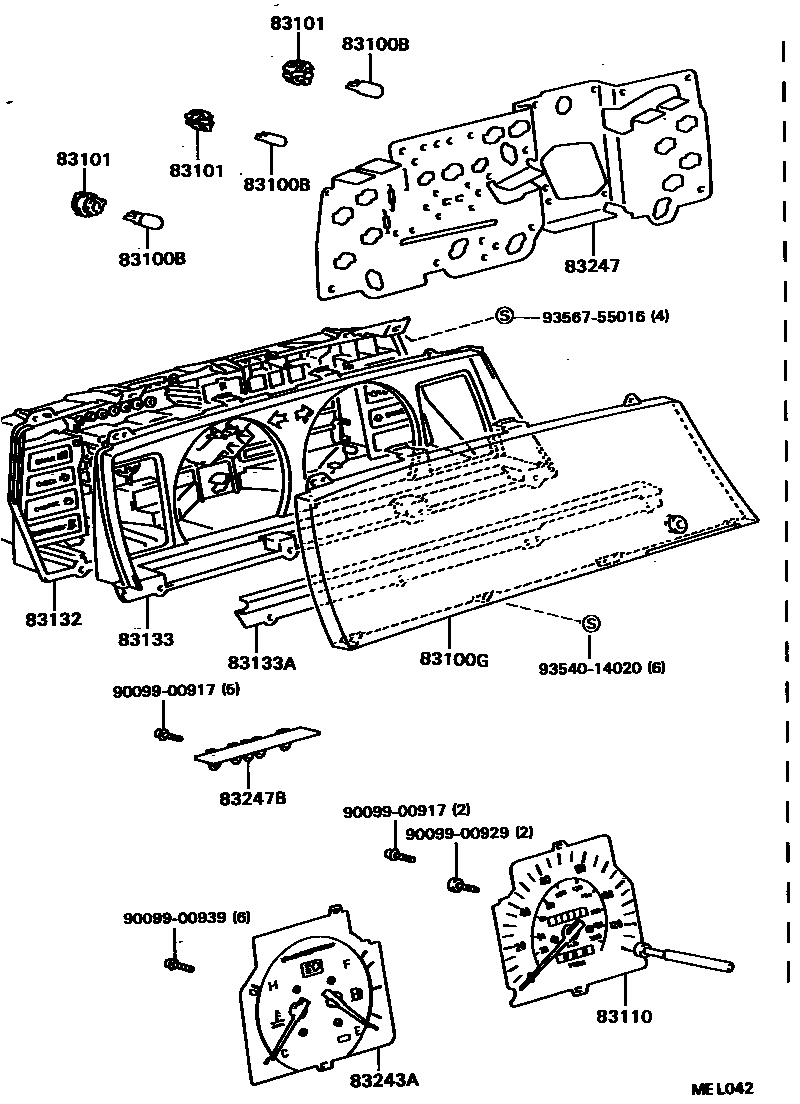 Toyota CAMRY 仪表 EPC diagram — MEL042