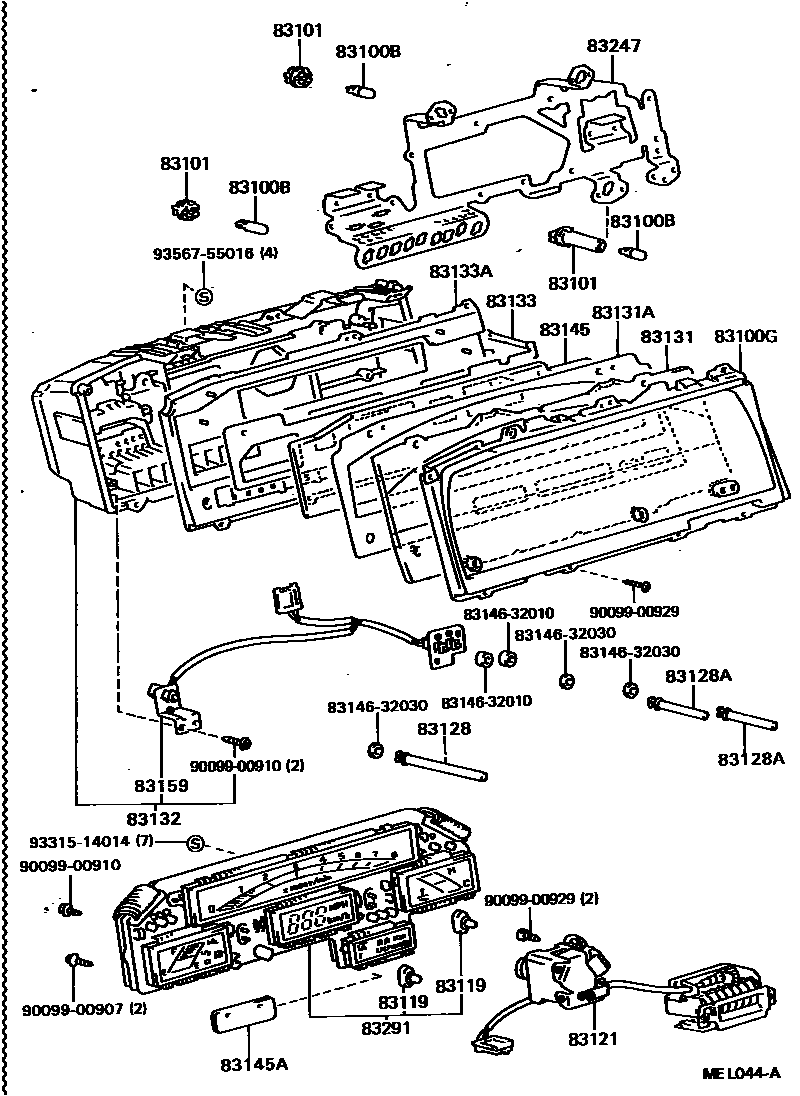 Toyota CAMRY 仪表 EPC diagram — MEL044A