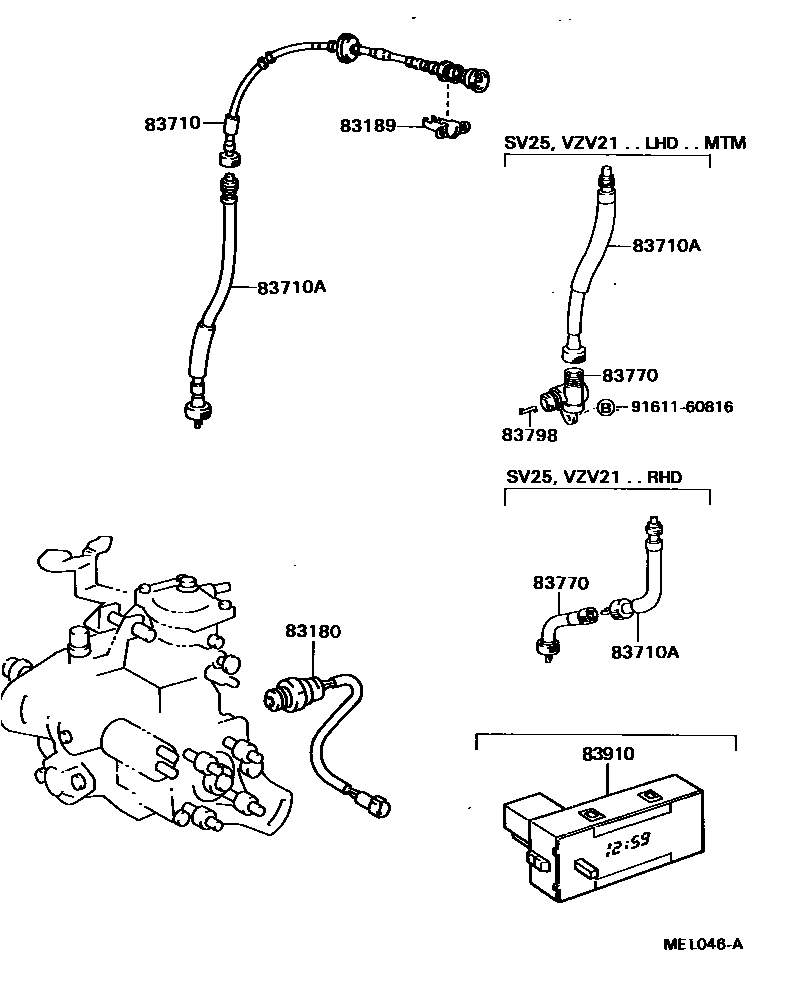 Toyota CAMRY 仪表 EPC diagram — MEL046A