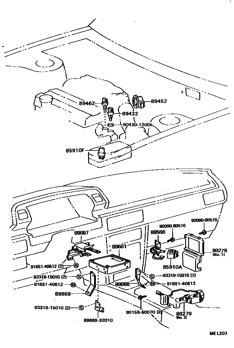 Toyota CAMRY 电子燃油喷射系统 EPC diagram — MEL207