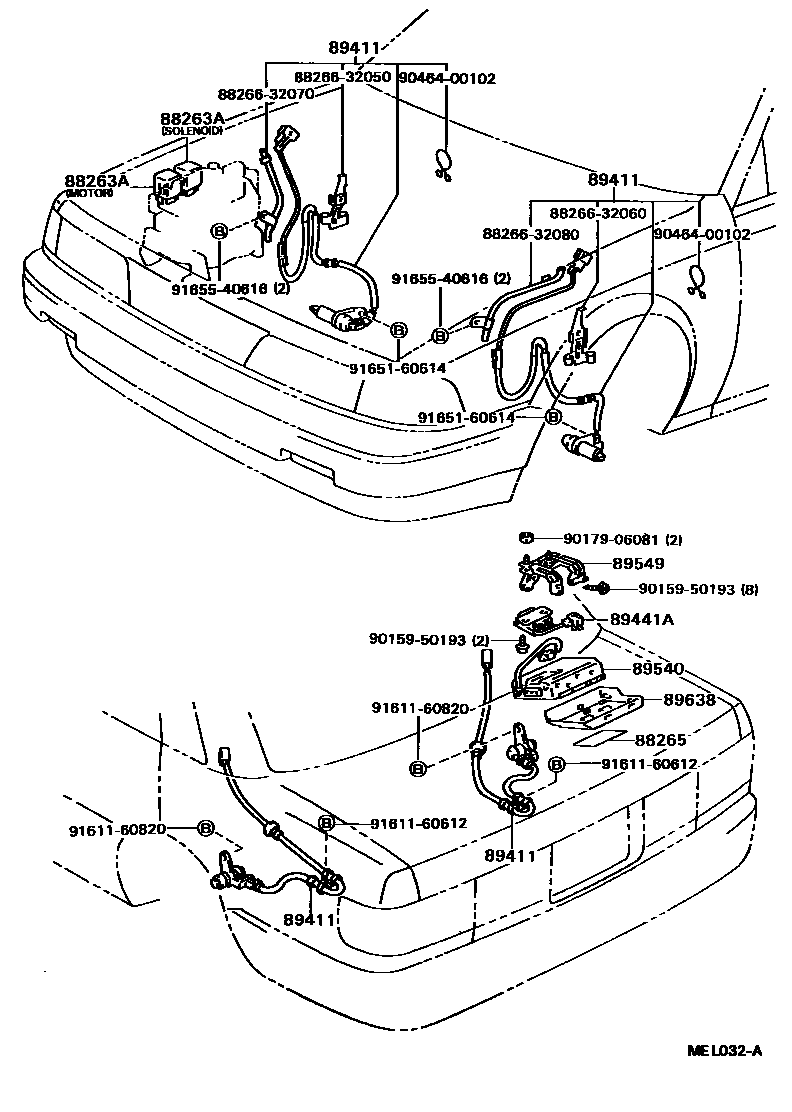 Toyota CAMRY ABS 和 VSC EPC diagram — MEL032A