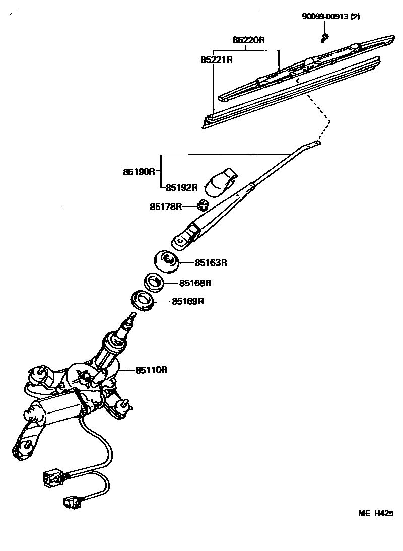 Toyota CAMRY 后刮水器 EPC diagram — MEH425