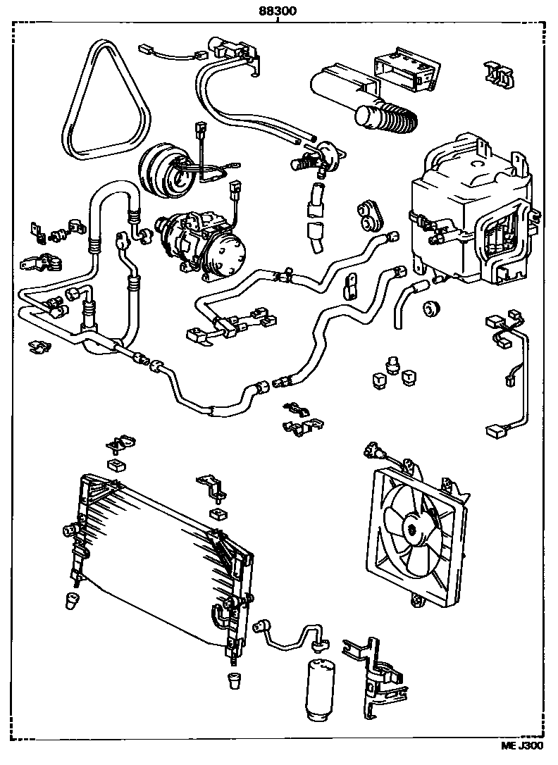 Toyota CAMRY 暖风和空调系统 - 组件 EPC diagram — MEJ300