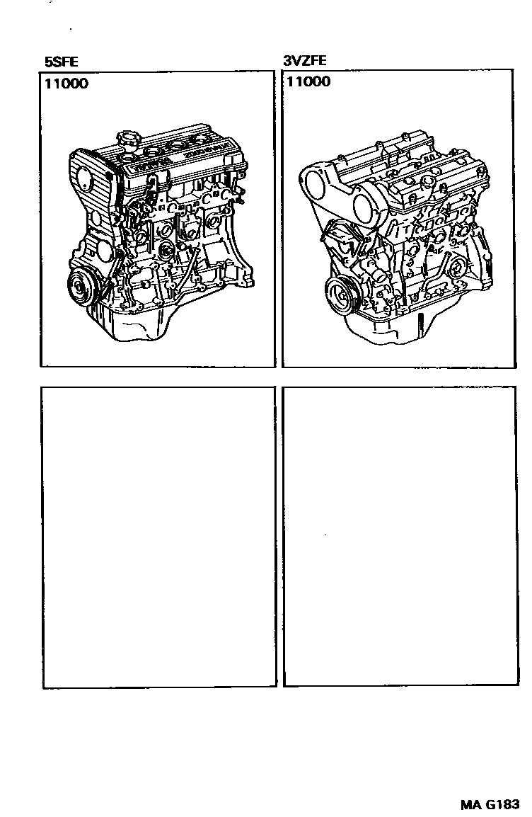 Toyota CAMRY Partial Engine Assembly EPC diagram — MAG183