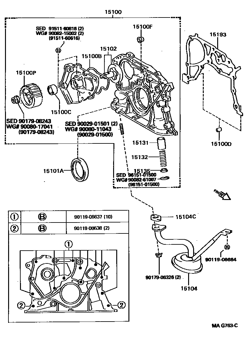 Toyota CAMRY Engine Oil Pump EPC diagram — MAG763C