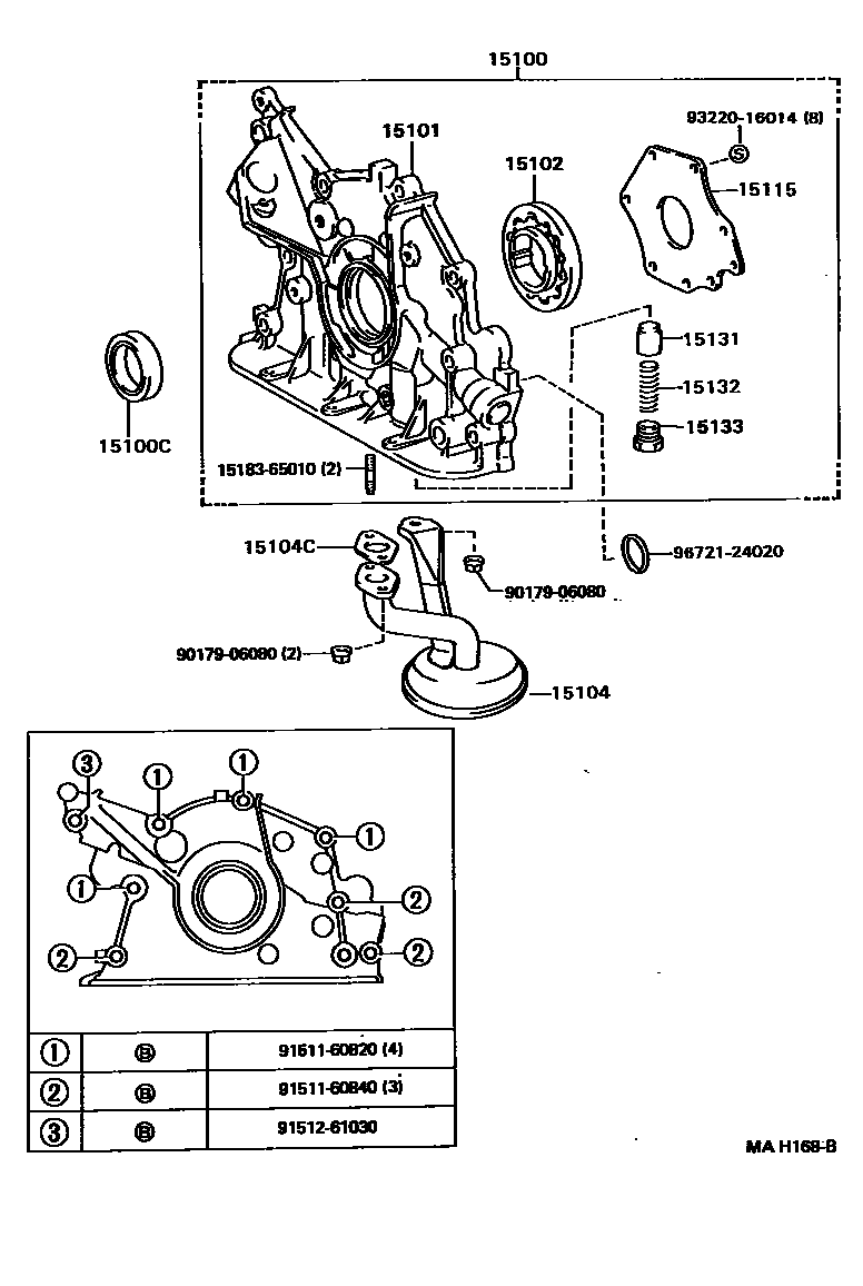 Toyota CAMRY Engine Oil Pump EPC diagram — MAH168B