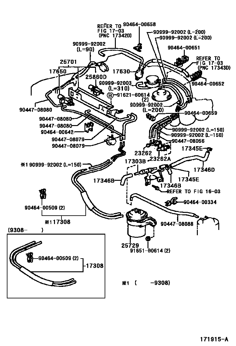 Toyota CAMRY vacuum tube EPC diagram — 171915A