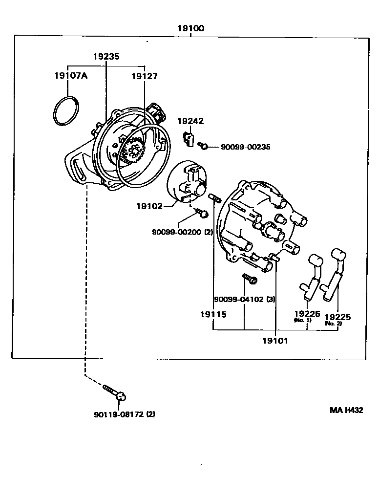 Toyota CAMRY 分电器 EPC diagram — MAH432