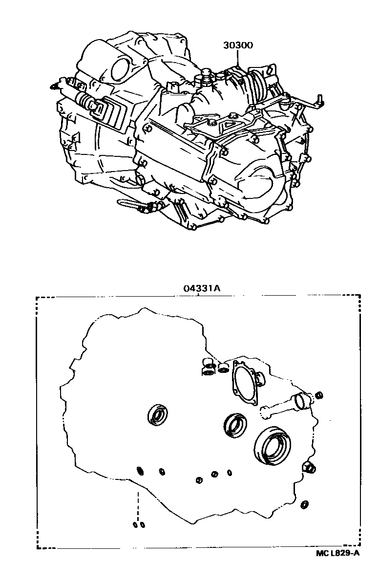Toyota CAMRY 传动桥或变速器总成和衬垫组件(MTM) EPC diagram — MCL829A