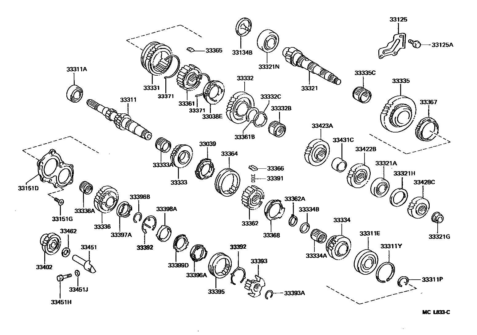 Toyota CAMRY 变速器齿轮(MTM) EPC diagram — MCL833C