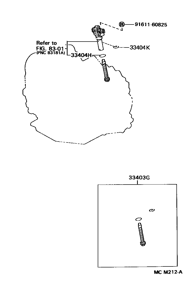 Toyota CAMRY 速度表从动齿轮(ATM) EPC diagram — MCM212A