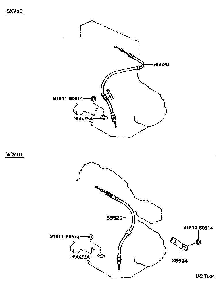 Toyota CAMRY 节气阀连杆和阀杆(ATM) EPC diagram — MCT904