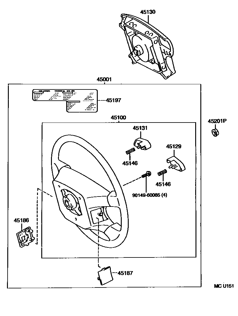 Toyota CAMRY Steering Wheel EPC diagram — MCU151