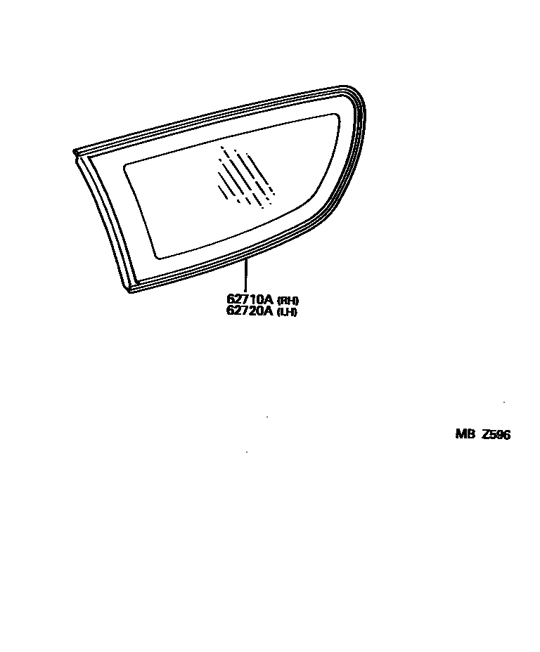 Toyota CAMRY 角窗 EPC diagram — MBZ596