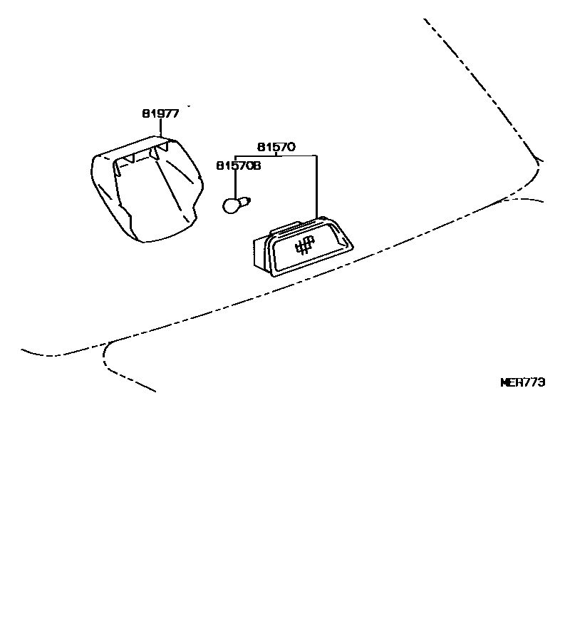 Toyota CAMRY 高位刹车灯 EPC diagram — MER773