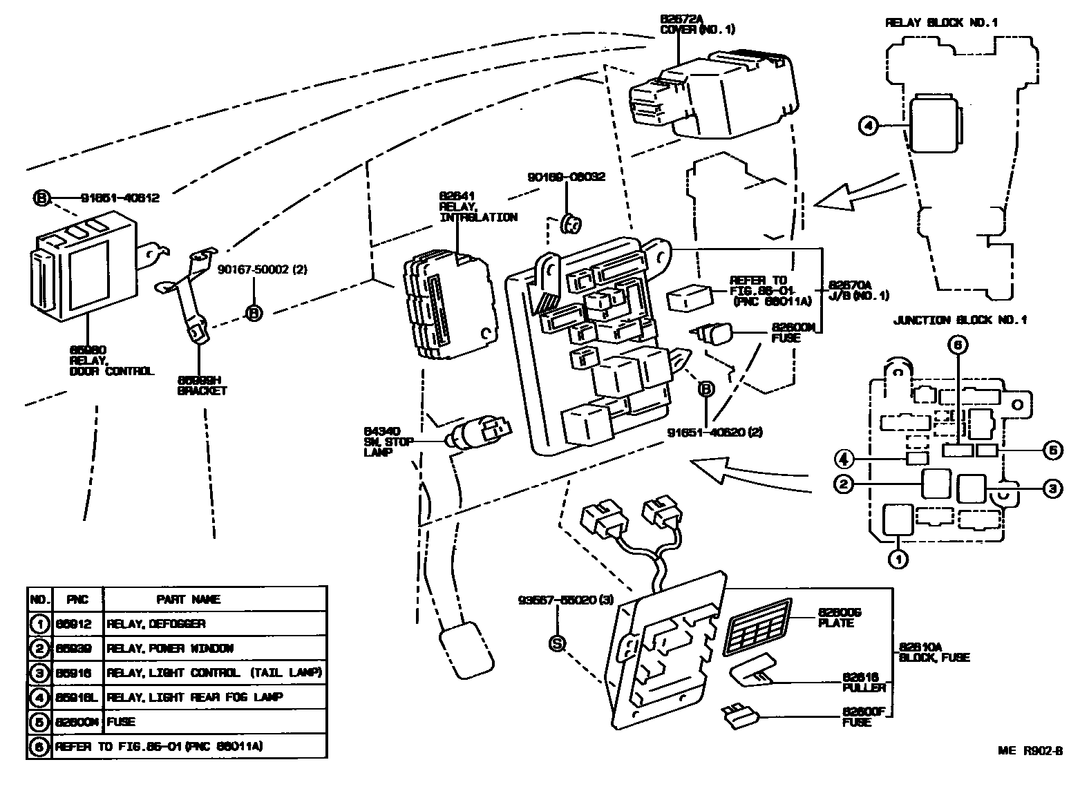 Toyota CAMRY 开关和继电器和ECU EPC diagram — MER902B