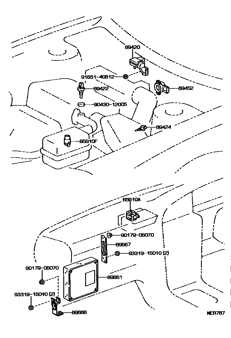 Toyota CAMRY 电子燃油喷射系统 EPC diagram — MER787