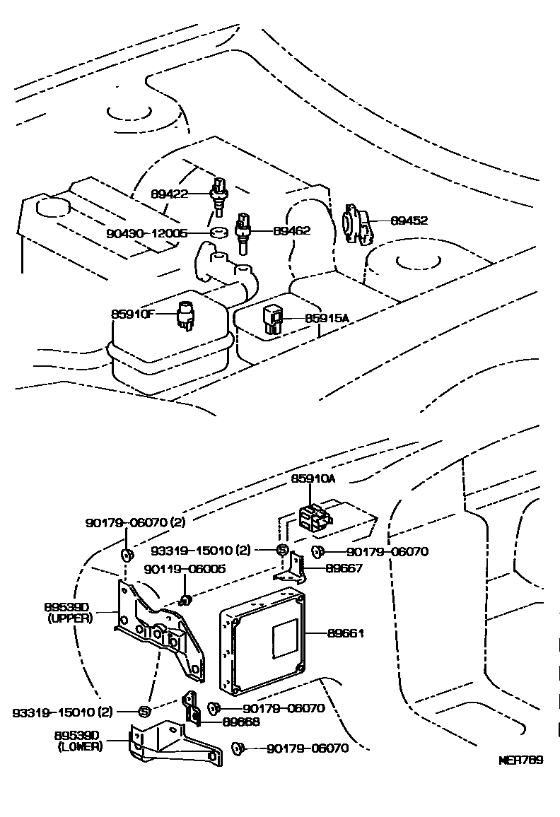Toyota CAMRY 电子燃油喷射系统 EPC diagram — MER789