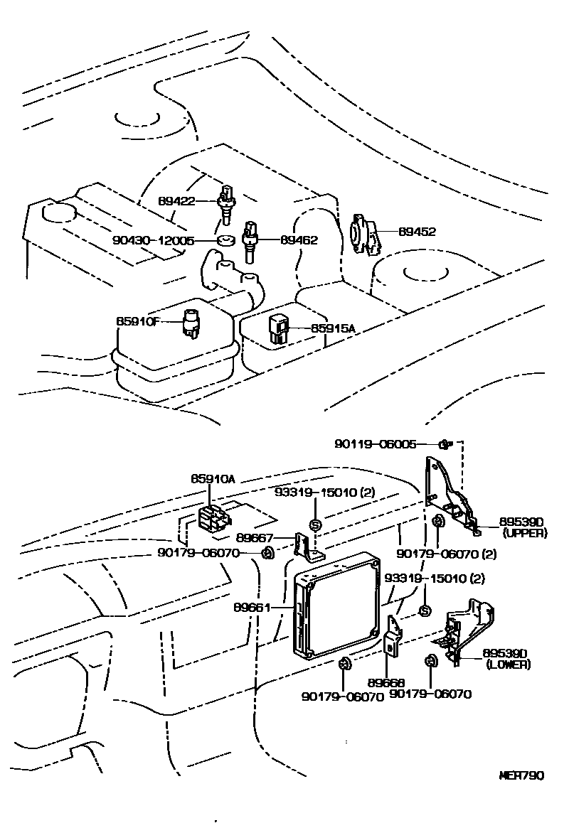Toyota CAMRY 电子燃油喷射系统 EPC diagram — MER790