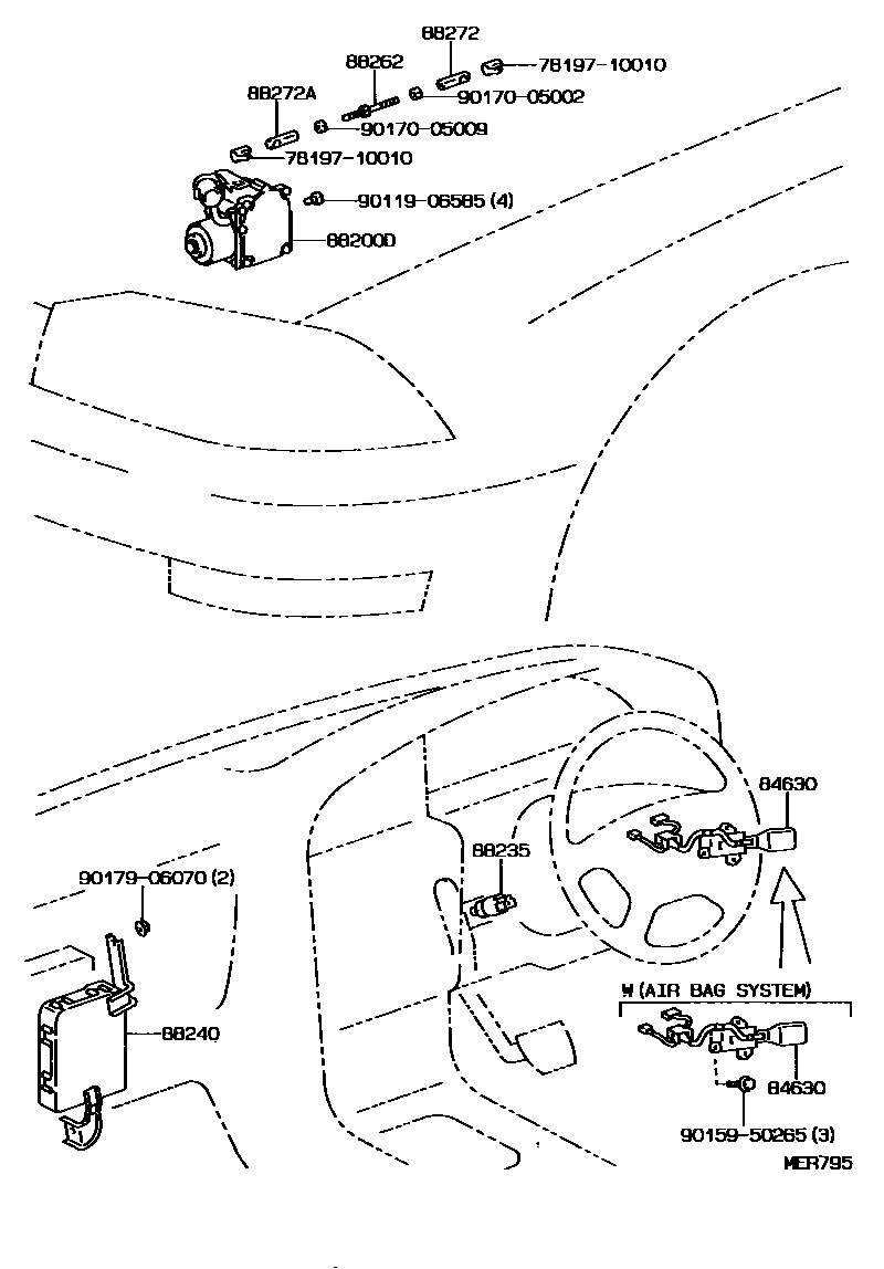 Toyota CAMRY 巡航控制(自动行驶) EPC diagram — MER795
