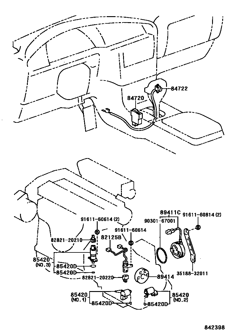 Toyota CAMRY 超速档和电子控制变速器 EPC diagram — 842398