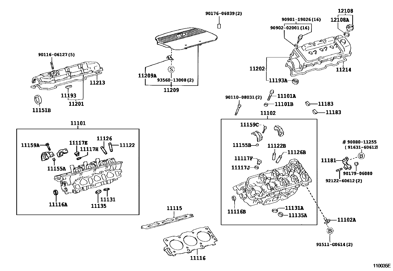 Toyota CAMRY Cylinder Head EPC diagram — 110035E
