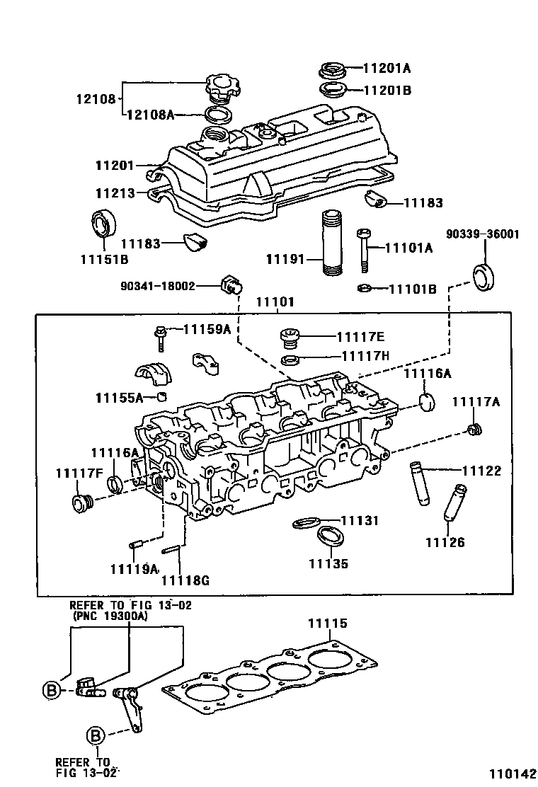 Toyota CAMRY Cylinder Head EPC diagram — 110142