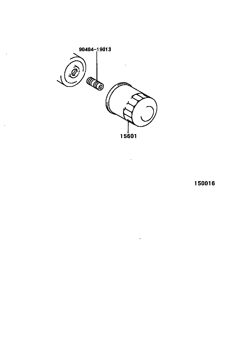 Toyota CAMRY Oil Filter EPC diagram — 150016