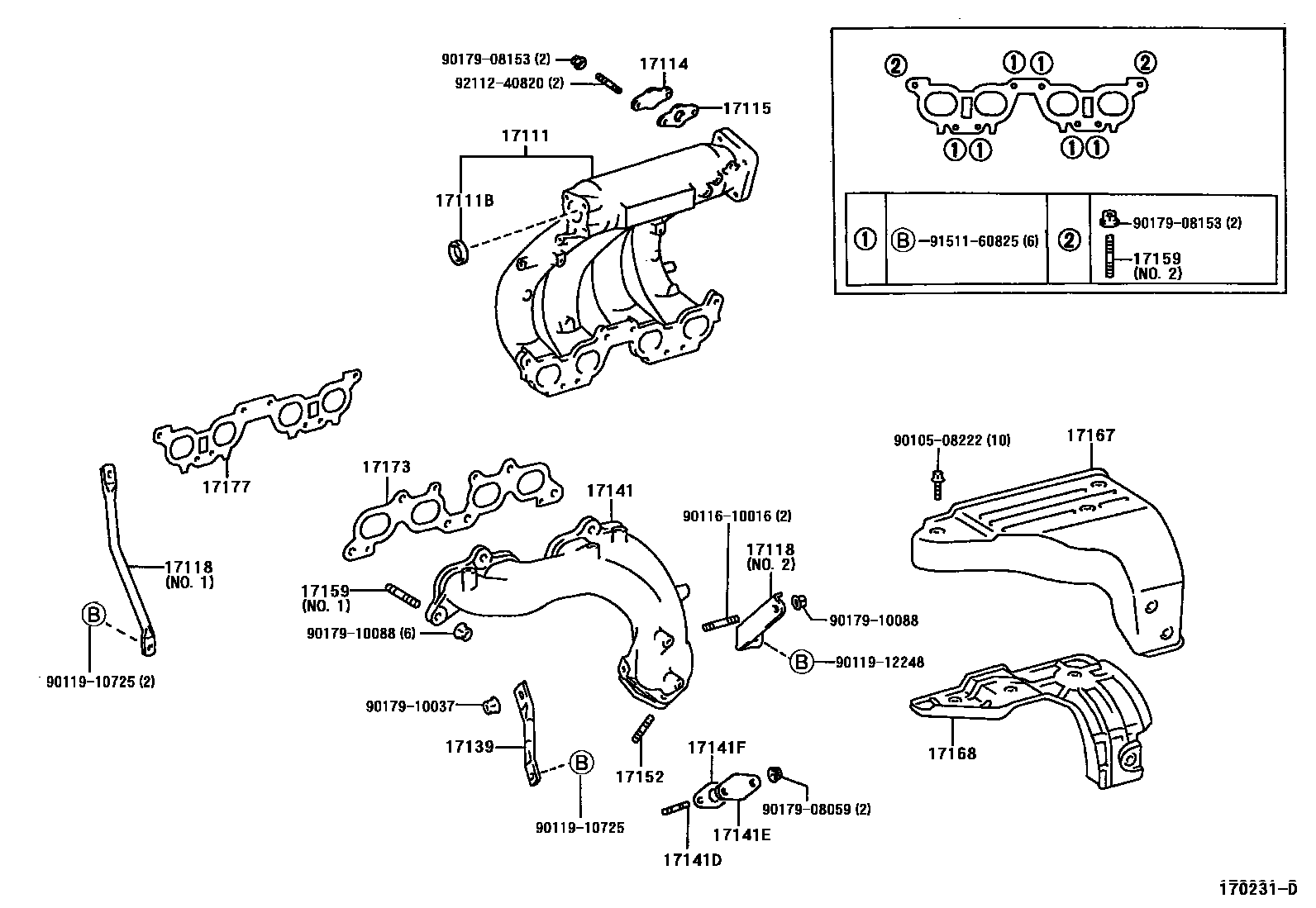 Toyota CAMRY Manifold EPC diagram — 170231D