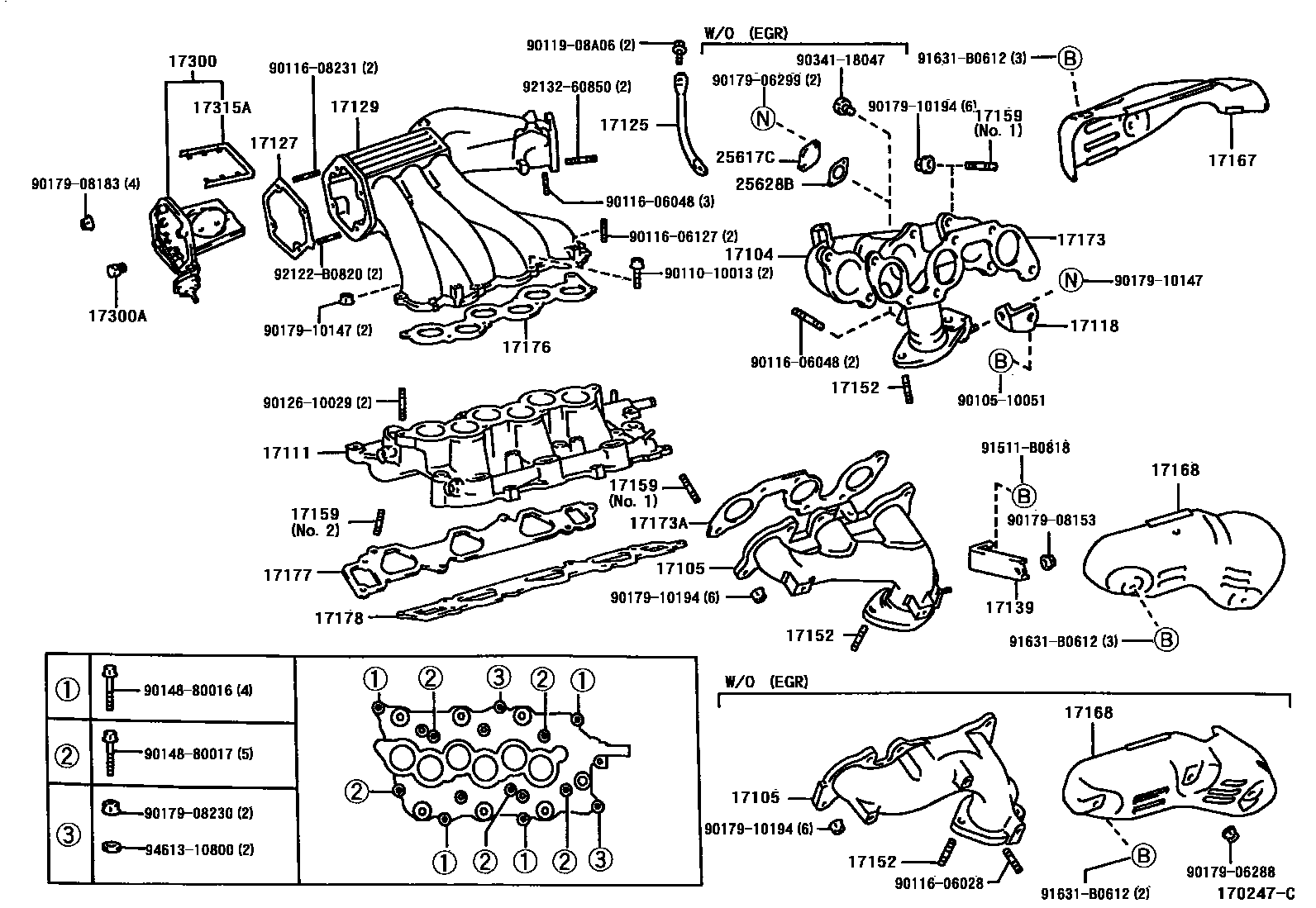 Toyota CAMRY Manifold EPC diagram — 170247C