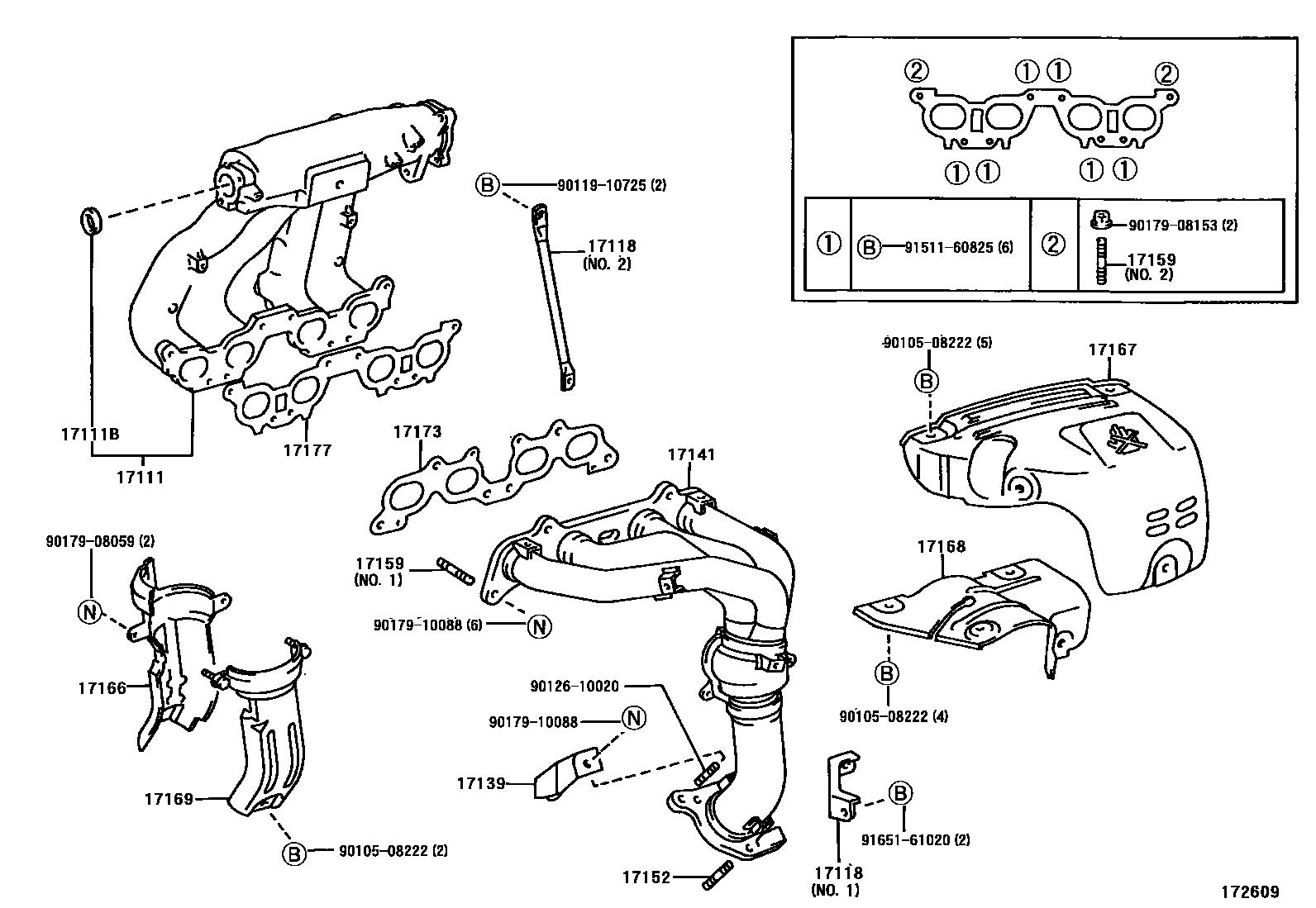 Toyota CAMRY Manifold EPC diagram — 172609