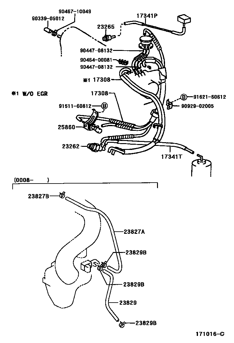 Toyota CAMRY vacuum tube EPC diagram — 171016C